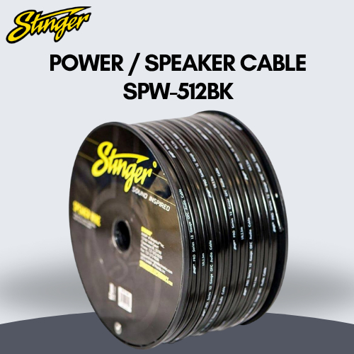 Kabel Power Mobil - Stinger Kabel Power SPW-512BK - 12AWG - Kabel Power / Speaker - Kabel Audio Mobi