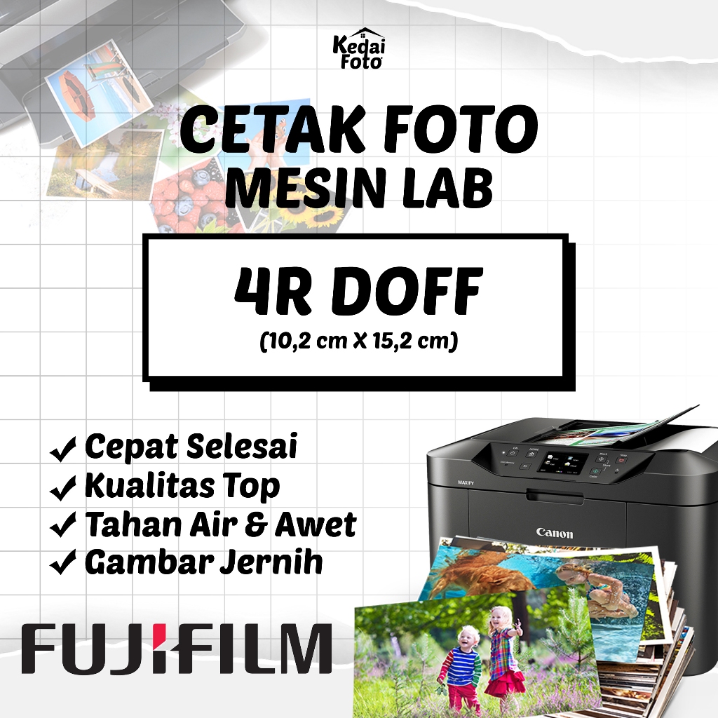 Cetak Foto 4R Foto Doff Fujifilm Kualitas Lab (10x15cm)