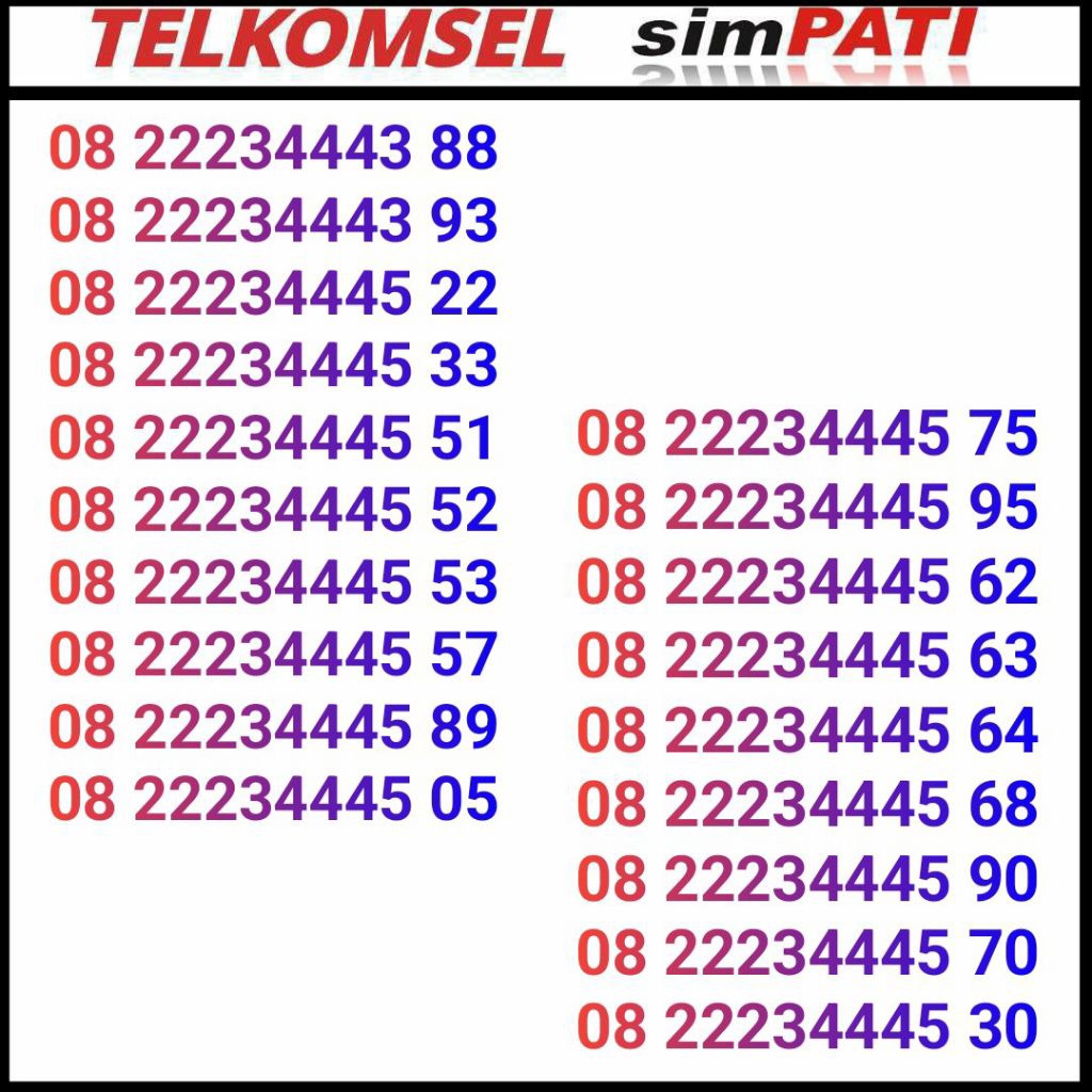 nomor cantik Telkomsel - Nomor cantik murah simPATI urut
