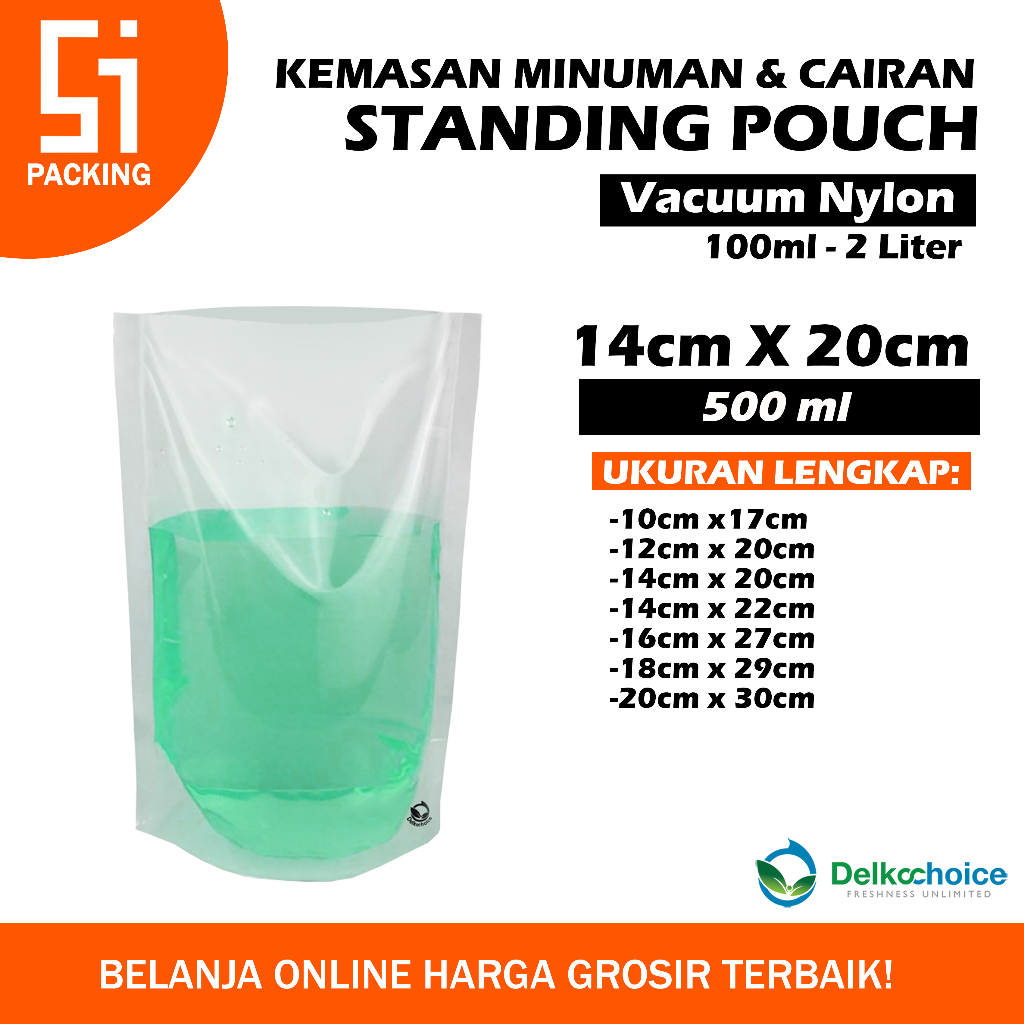 Standing Pouch Vacuum Nylon Food Grade Clear