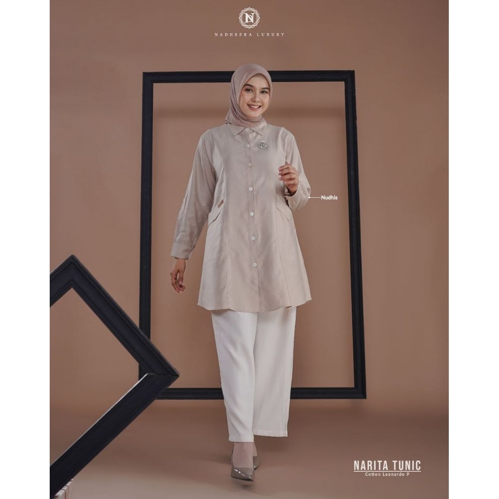 NARITA TUNIC BY NADHEERA LUXURY √ tunik cotton √ tunik polos √ tunik nadheera