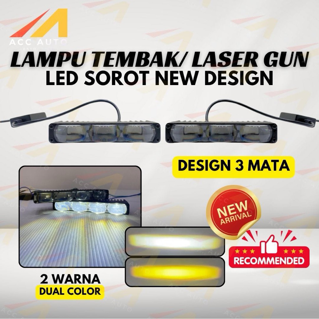 Mini Projie Mini Laser LED Lampu Tembak Laser Model Slim Dua Warna Putih Kuning