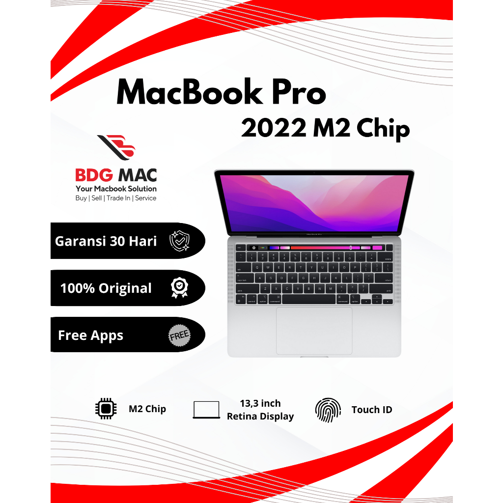 MacBook Pro M2 13inch 2022 RAM 8GB SSD 256GB Second Original