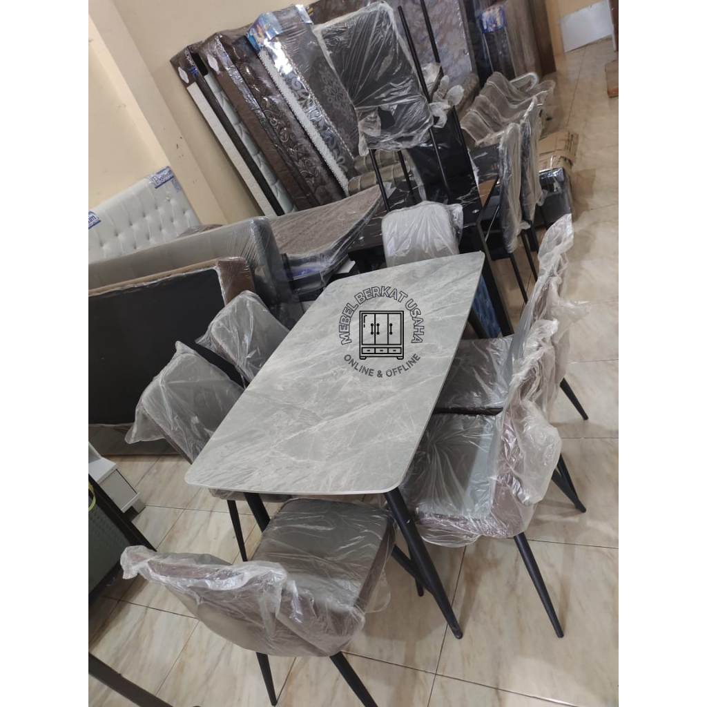 Meja Makan Marmer Kursi 6
