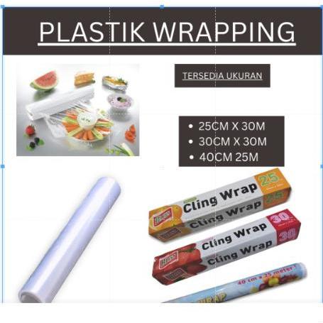 Plastik Wrapping UK 25 cm x 30 m/ 30cm X 30cm / 40 cm X 25 m, plastik Pembungkus Sayur