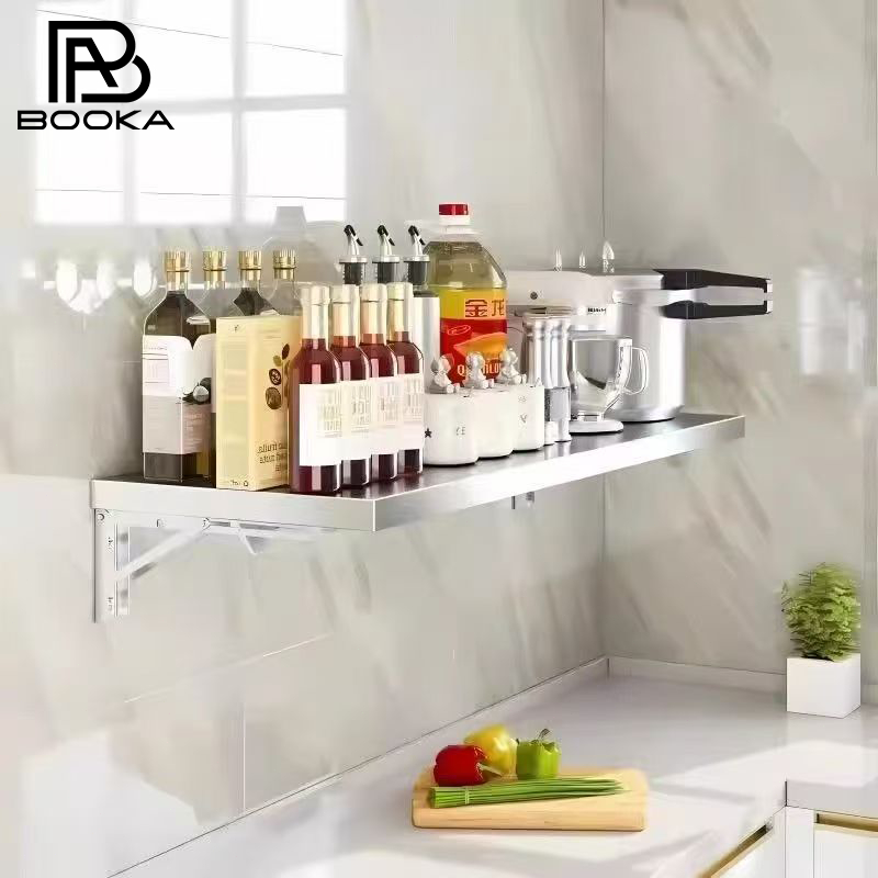 SUS 304 Rak Bumbu Dapur Dinding Stainless Steel Rak Dapur Lipat Dinding Rak Oven Microwave Rak Kamar