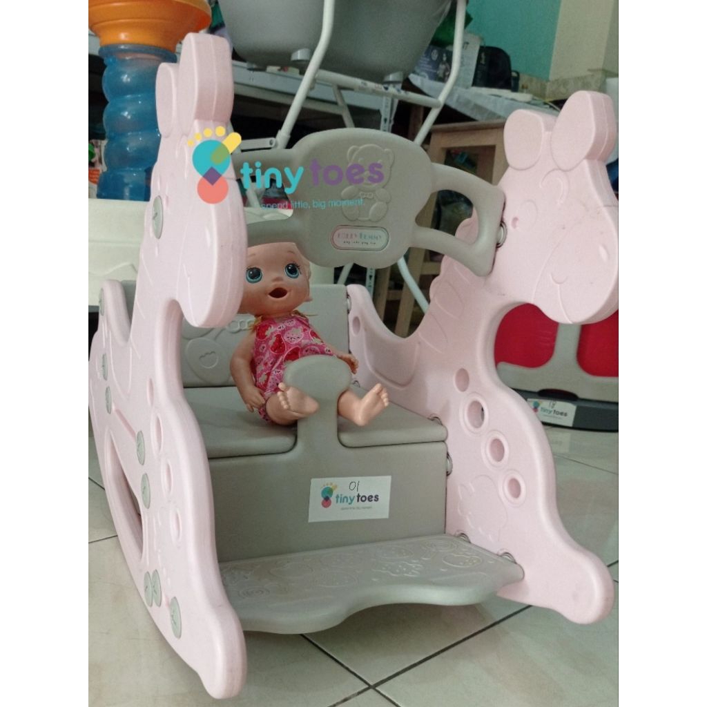 Preloved Lolly Gummy Rocking Horse - Pink | Kuda Goyang Bayi 2 in 1 Kursi Duduk