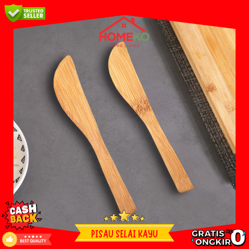 HK Pisau Selai Kayu / Pisau Oles Roti Mentega / Butter Knife Serbaguna / Pisau Oles Selai Kayu