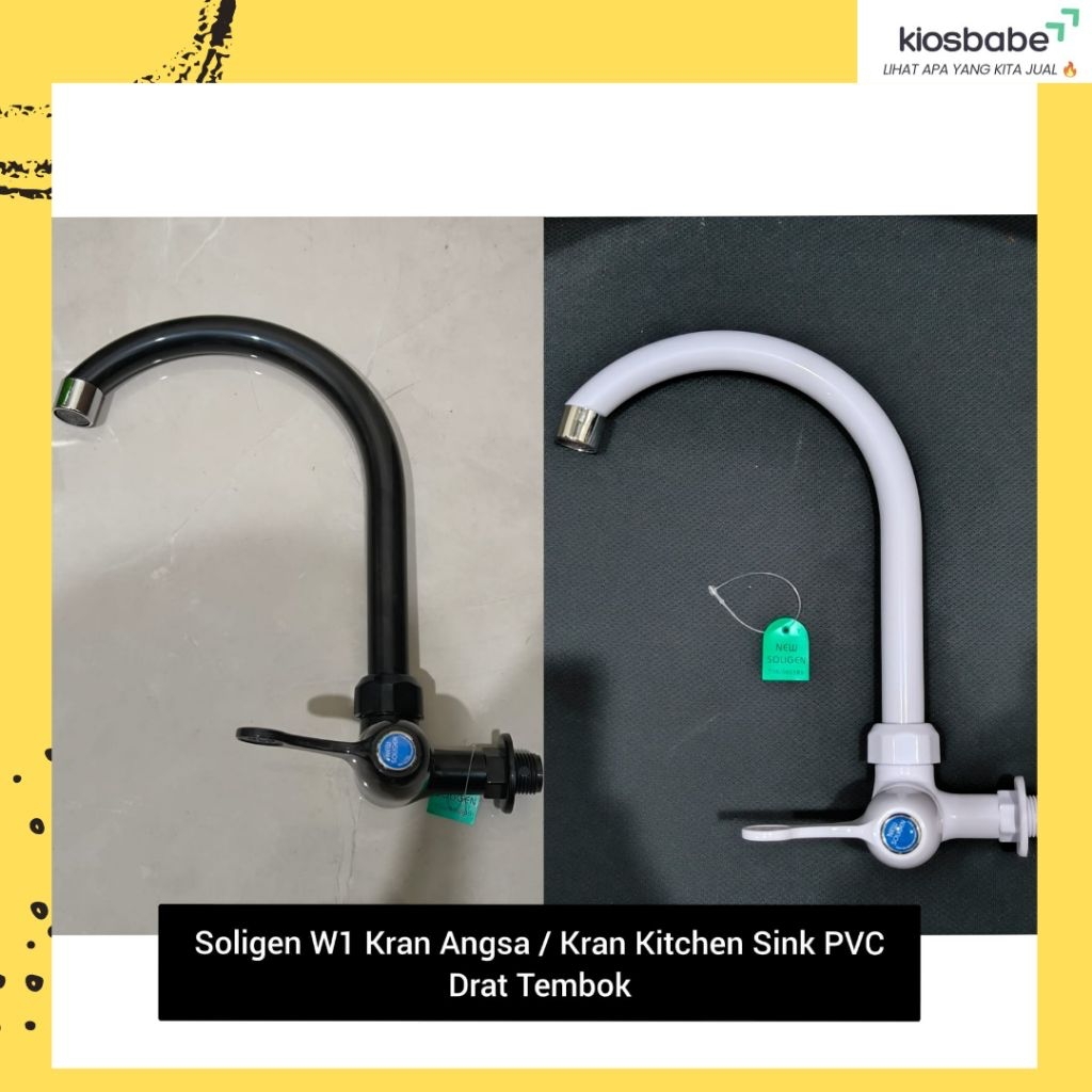 Soligen W1 Kran Angsa Keran Cuci Piring Drat Tembok Dinding Fleksibel Kitchen Sink Tap Faucet PVC Pu