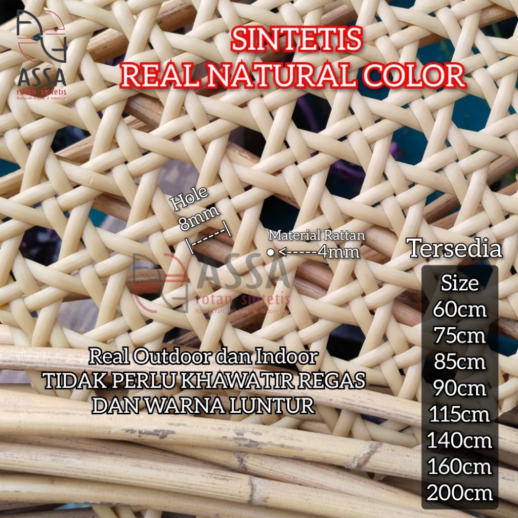 Webbing Rotan Sintetis ISG | Anyaman Lembaran Rotan Sintetis Kembang Tanjung