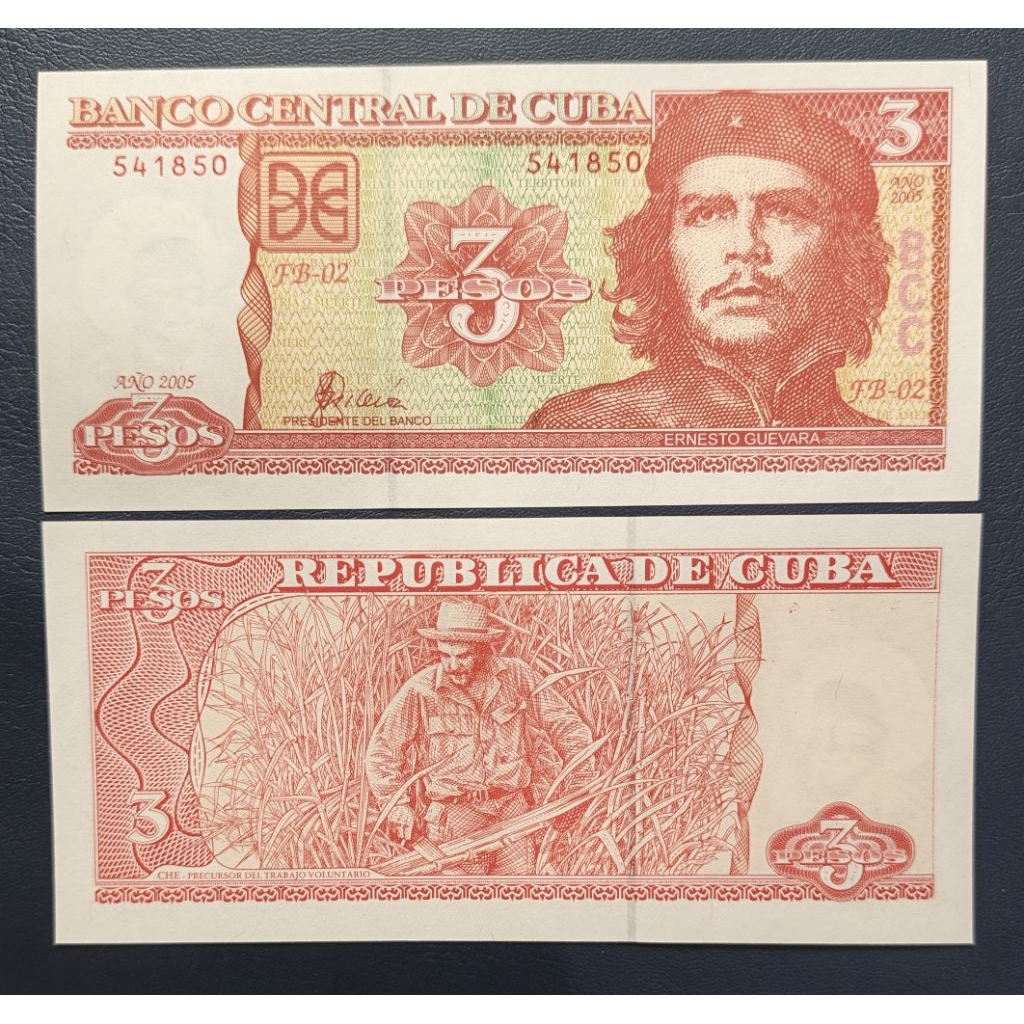 Uang kertas Asing Cuba 3 pesos Tahun 2005