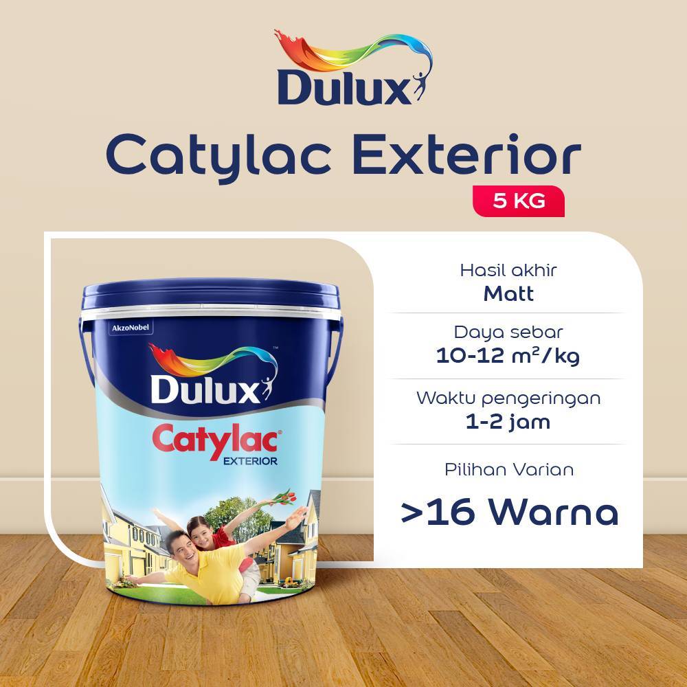 CAT TEMBOK 5KG DULUX CATYLAC EXTERIOR 5KG - CAT 16 WARNA WARM NETRAL DULUX ORIGINAL