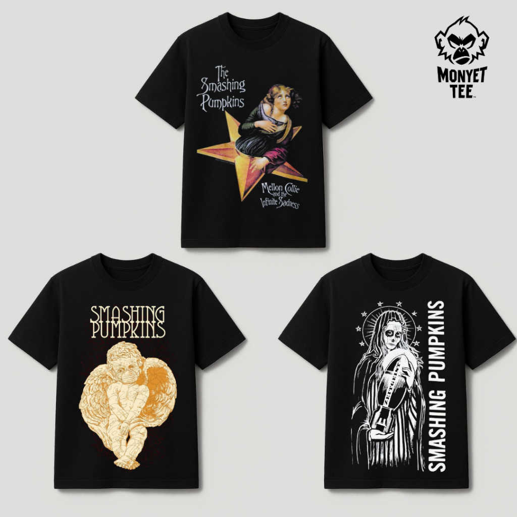 Kaos Band The Smashing Pumpkins Original | T-Shirt Smashing Pumpkins Unisex Cotton Combed