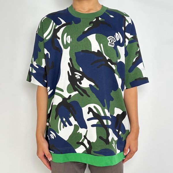 Kaos AAPE NOW CAMO MULTI WHITE BLUE GREEN TSHIRT 100% ORIGINAL