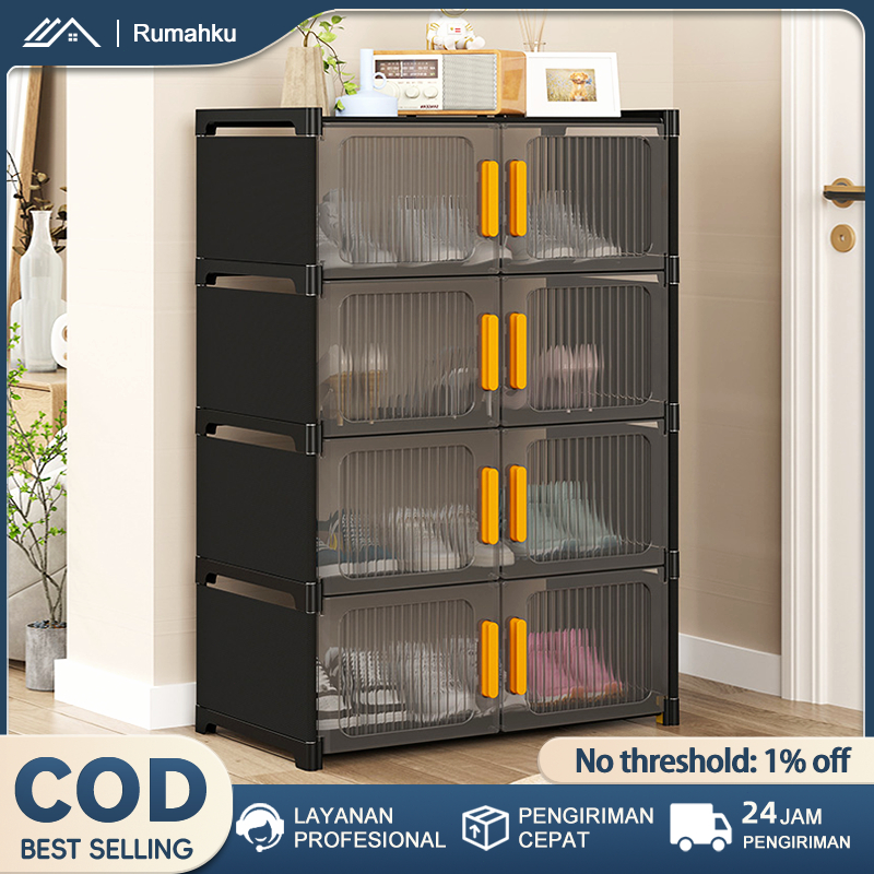 TERLARIS COD Kotak sepatu tertutup anti debu Rak Sepatu Serbaguna Rak SepatuTertutup Anti Debu