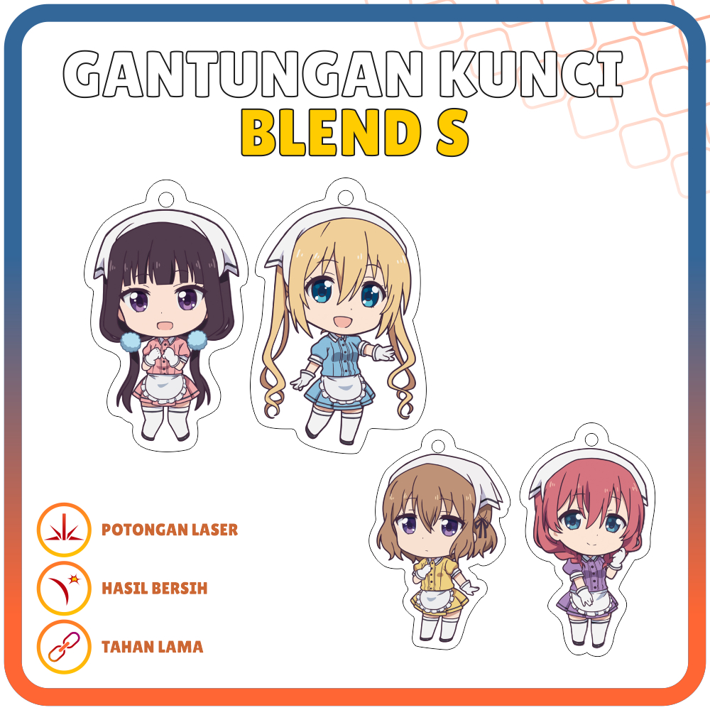 ANIME GANCI Blend S Chibi Keychain Anime Gantungan Kunci