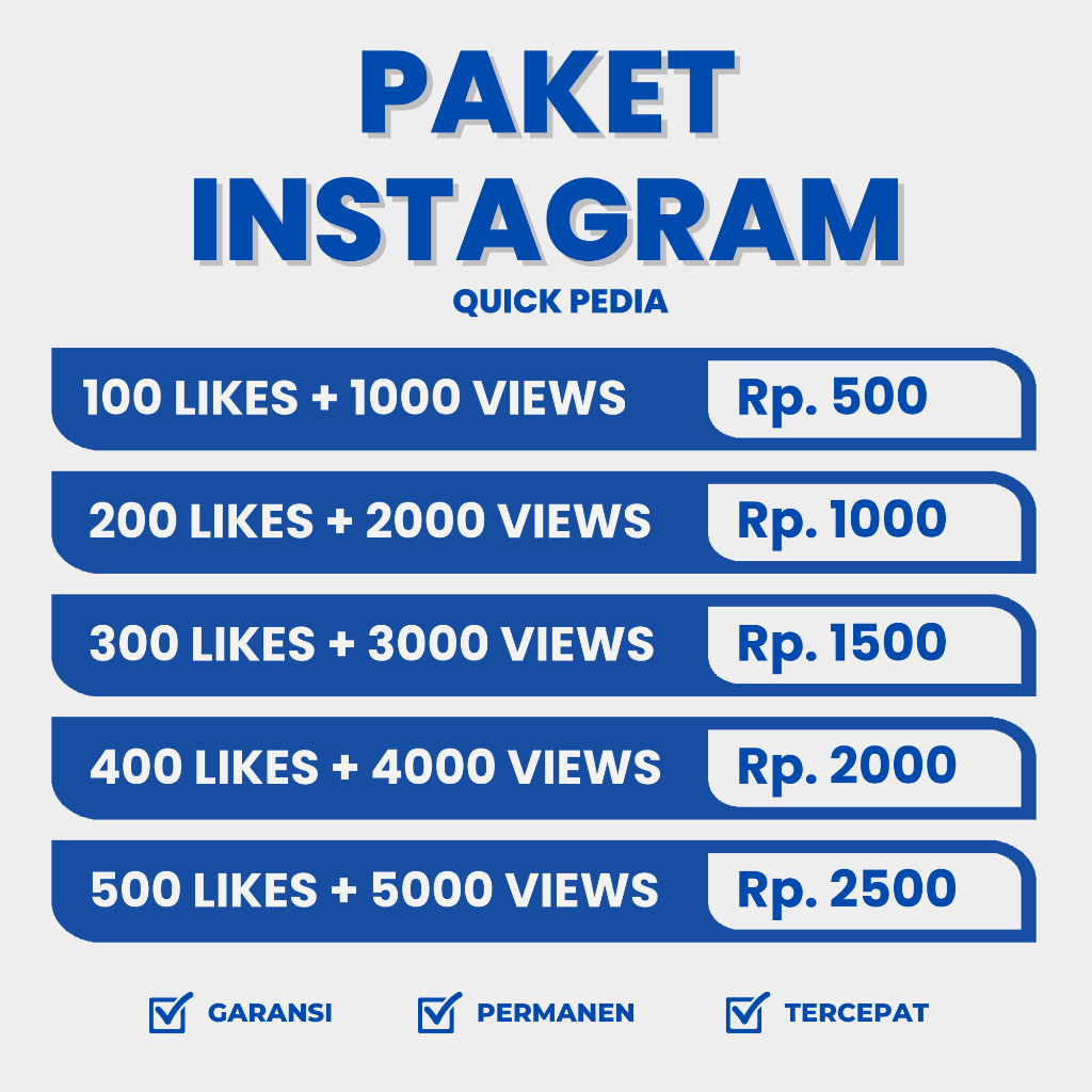 Paket View Instagram Like Permanen Bergaransi Aktif Mix IG Likes dan Viewer Reels