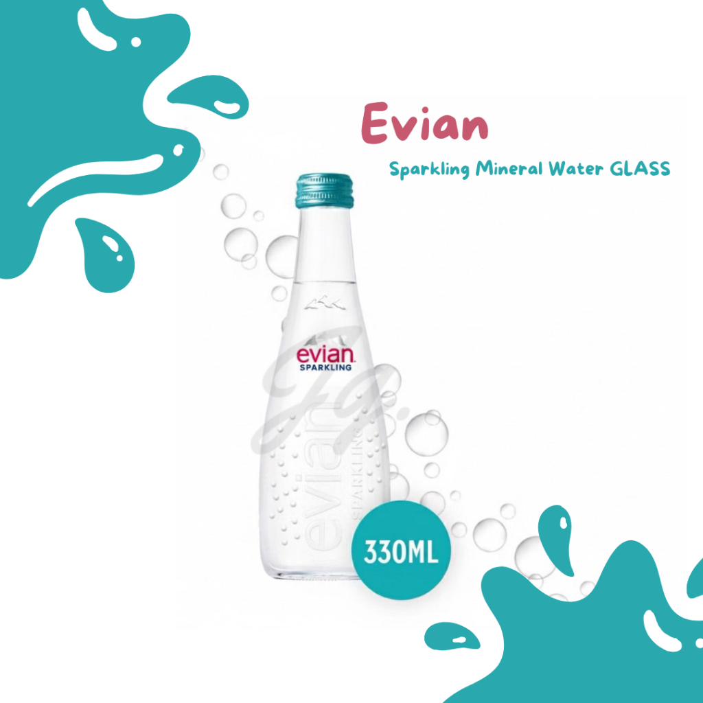 Evian Sparkling Mineral Water Glass 330 ml