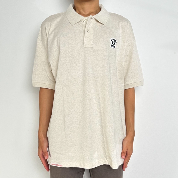 Polo AAPE NOW UNION PATCH POCKET WHITE POLO 100% ORIGINAL