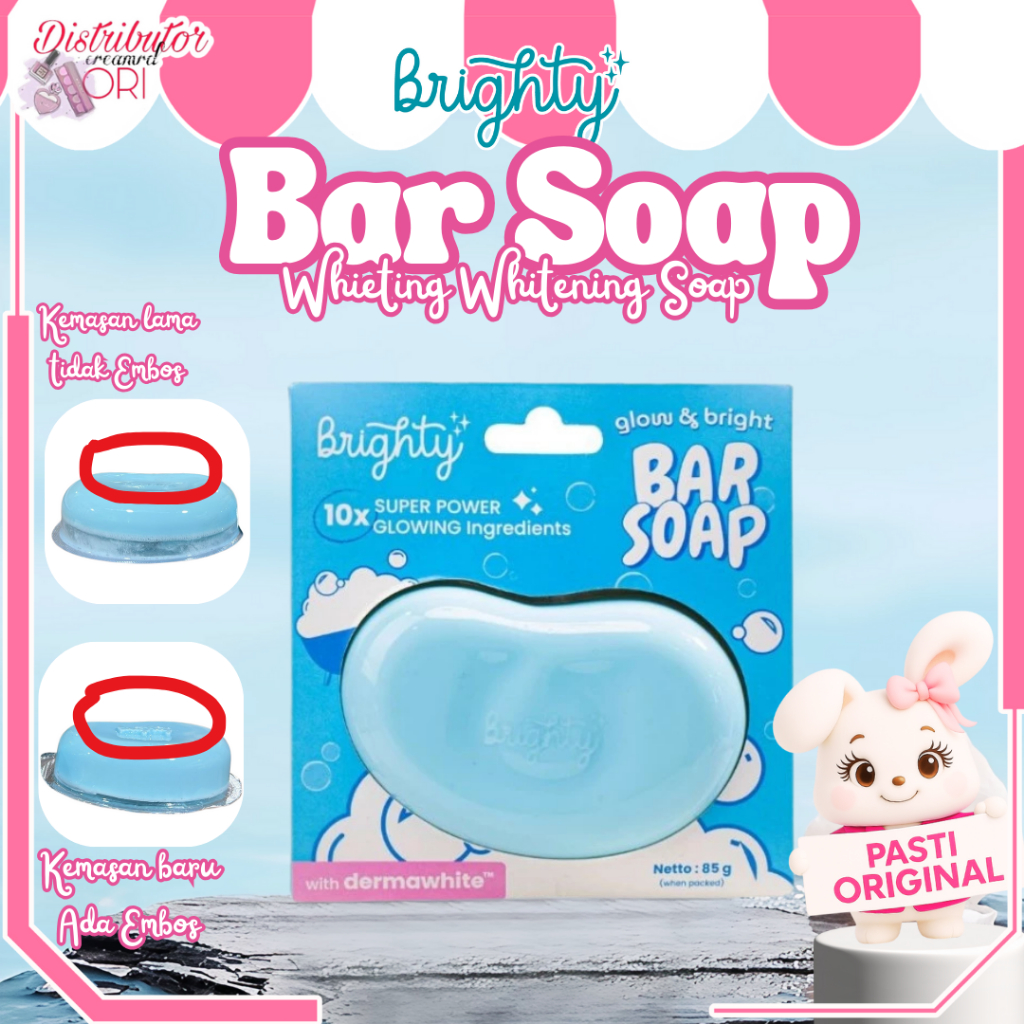 Brighty Glow & Bright Bar Soap Sabun Pencerah Sabun Whieting Whitening Soap Sabun Badan Sabun Muka S