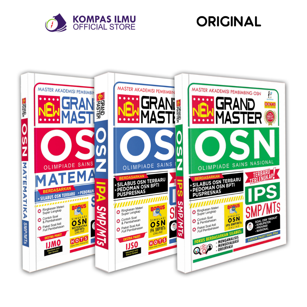 Buku OSN SMP | NEW Grand Master OSN Matematika - IPA - IPS SMP/MTs Terbaru Terlengkap
