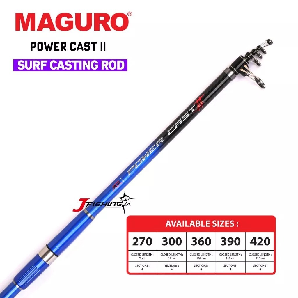 Joran MAGURO POWER CAST II | 270 s/d 420 | Antena | Teleskopik | Surf Casting | Kolam Sungai Danau L