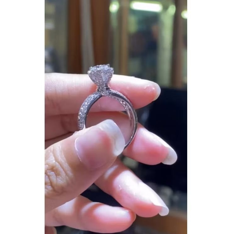 Cincin Berlian Eropa Model Solitaire Cart**r