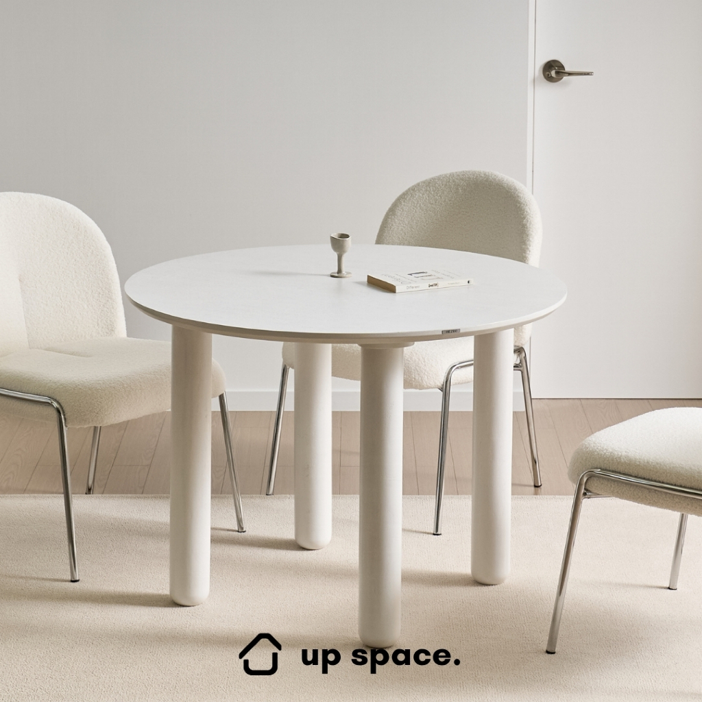 Up Space Ark Table / Meja Makan Bulat Kayu / Dining Table / Meja Makan 4 Kursi / Meja Makan Korea Mi