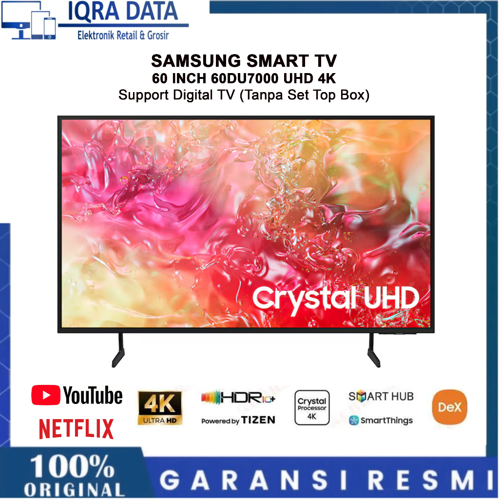 TV SAMSUNG 60 INCH 60DU7000 SMART TV UHD 4K GARANSI RESMI 2 TAHUN
