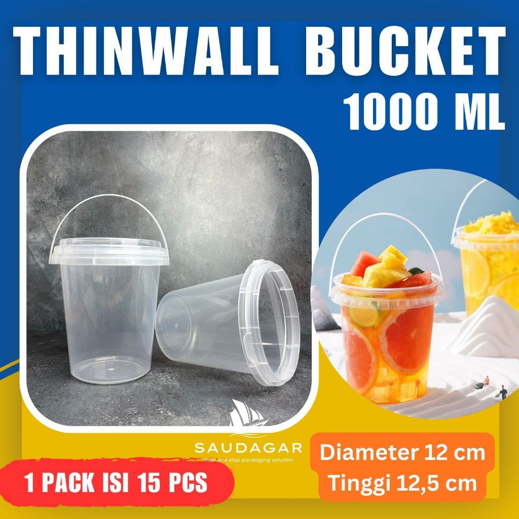 Thinwall ember bucket kurma, buah, es ukuran 1000 ml