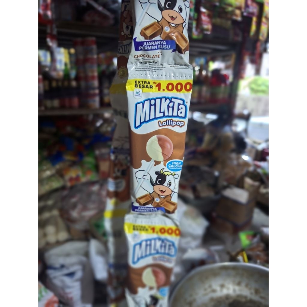 Permen lollipop milkita coklat renceng