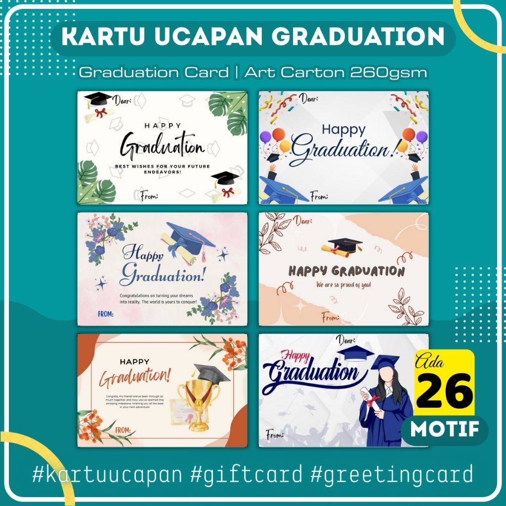 Kartu Ucapan Graduation | Kartu Ucapan Wisuda | Greeting Card Graduation | Congratulation