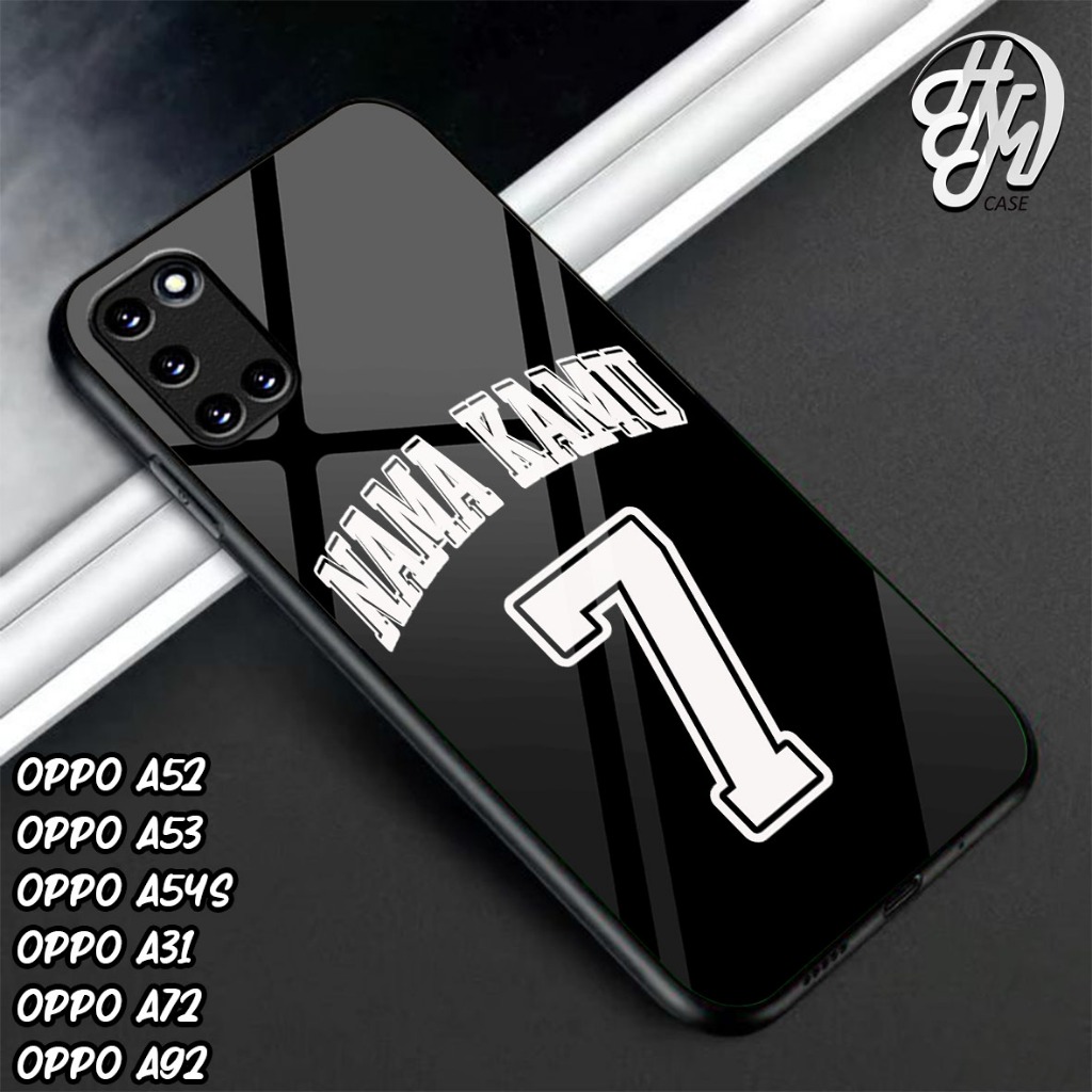 Casing Hp Untuk Oppo A52 / A53 / A53S / A54S / A31 / A33 / A72 / A92 - Fashion Custom Nama dan Nomor
