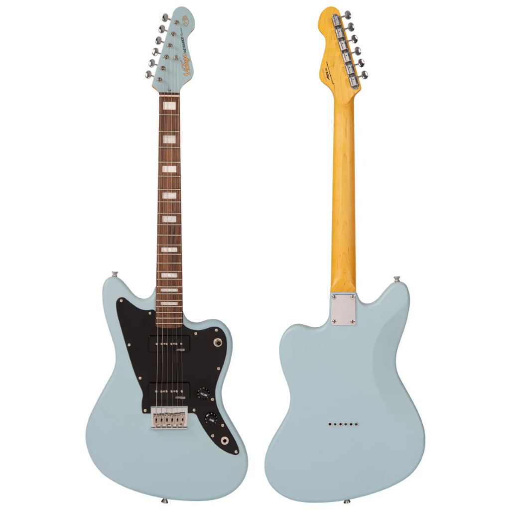 Vintage V65HBL ReIssued Hard Tail 6-strings Electric Guitar in Satin Blue