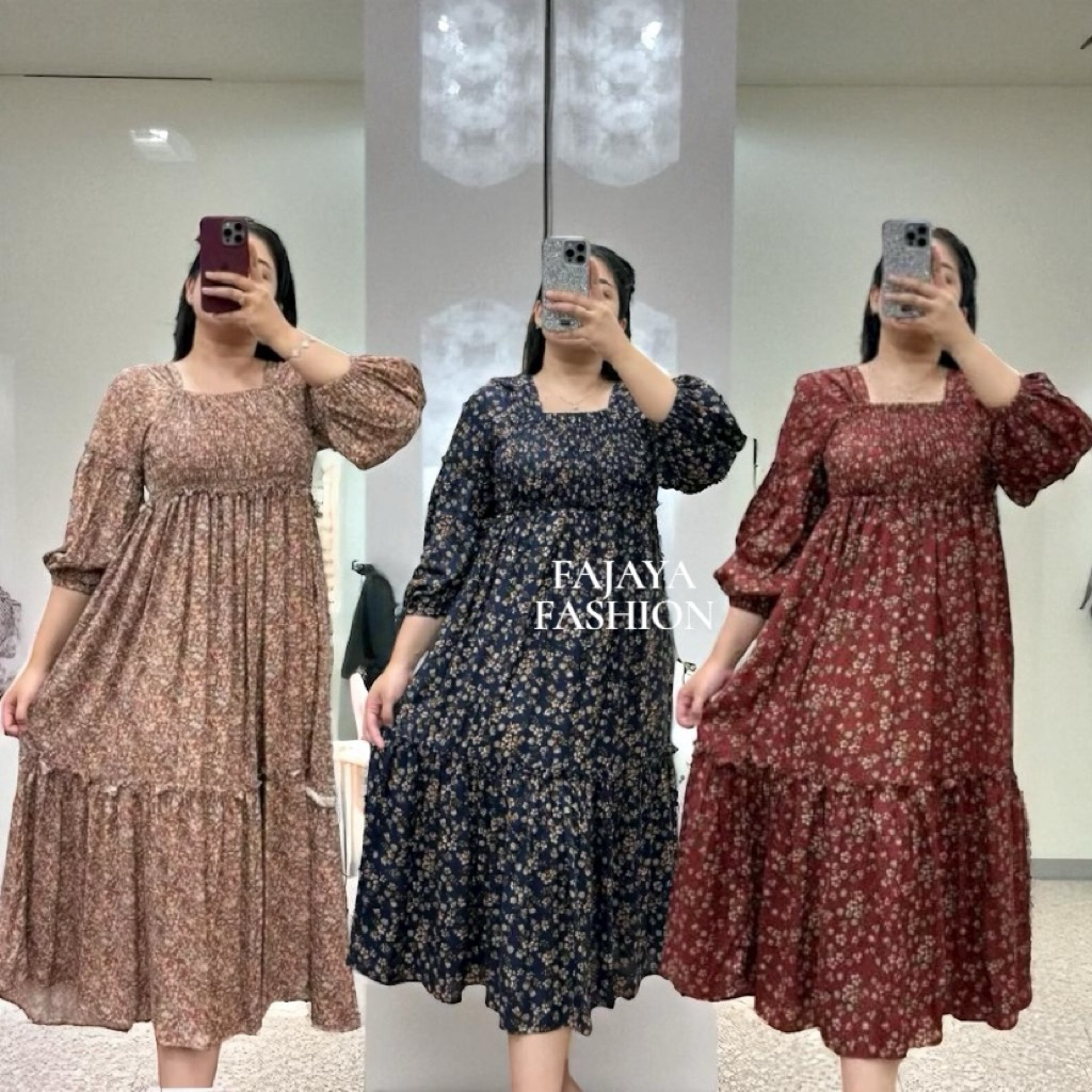 Daster Rayon Motif Bunga Jumbo Smoke Kekinian