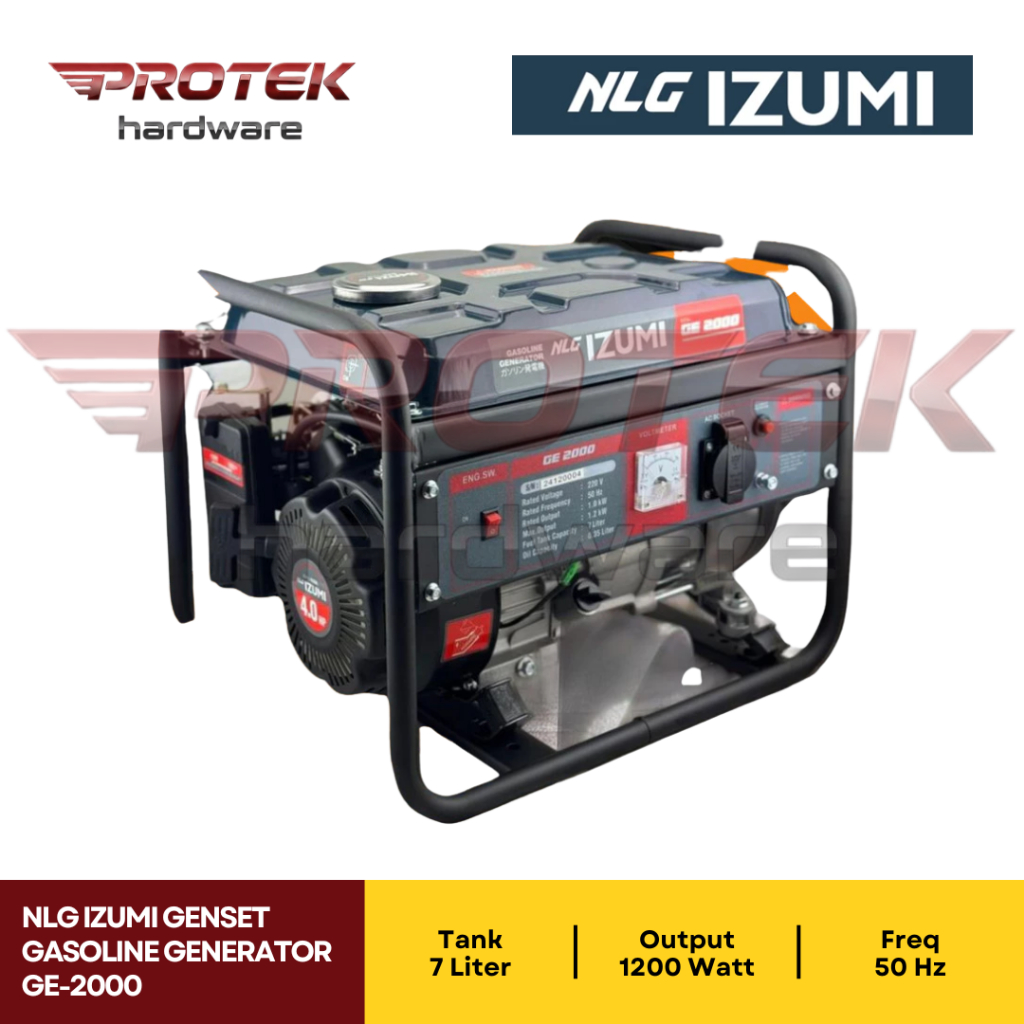 NLG IZUMI Genset GE 2000 Bensin 1000 -1200 watt Gasoline Generator Listrik Genset Rumahan PREMIUM