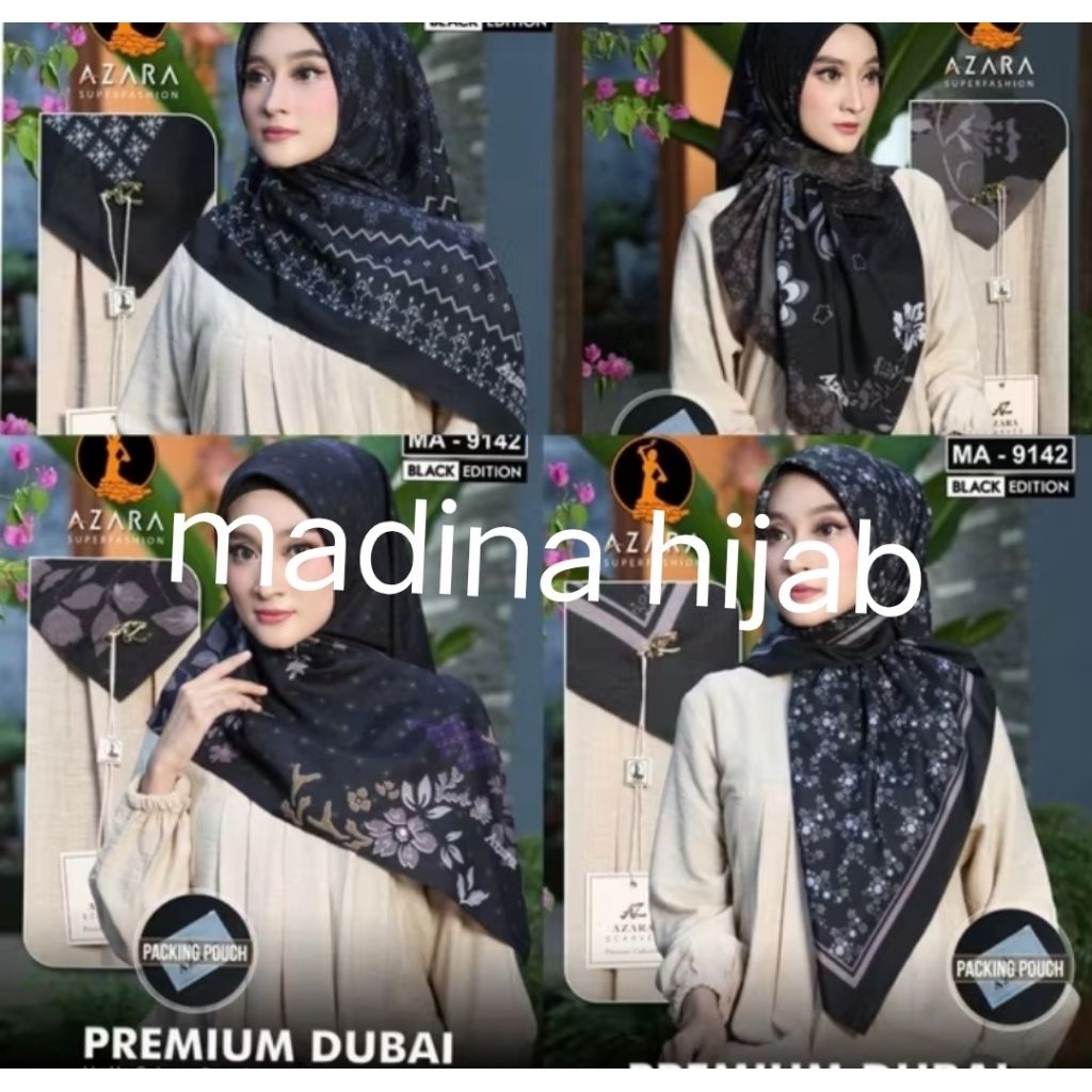jilbab segi empat azara edisi hitam