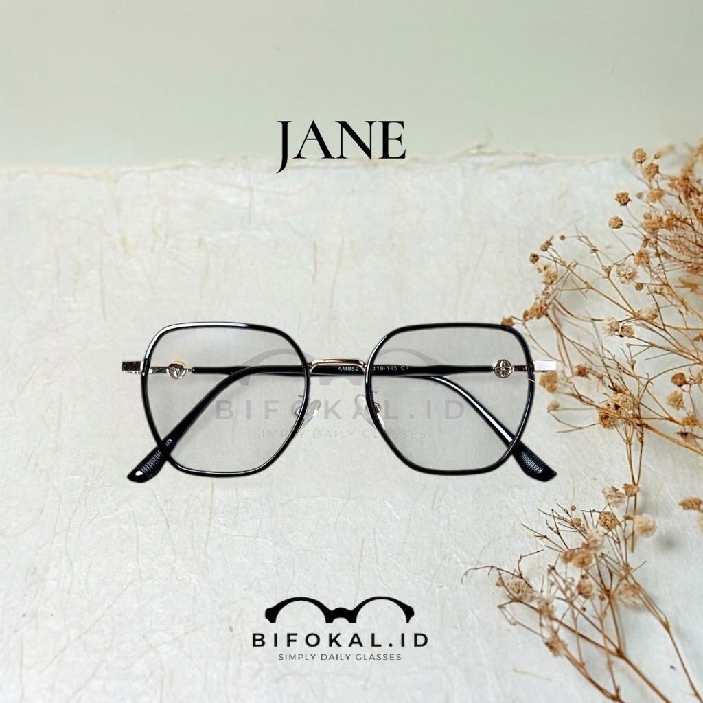 Frame Kacamata  Jane - Bisa Minus Plus Cylinder (Free Box+Lap+Cleanser)
