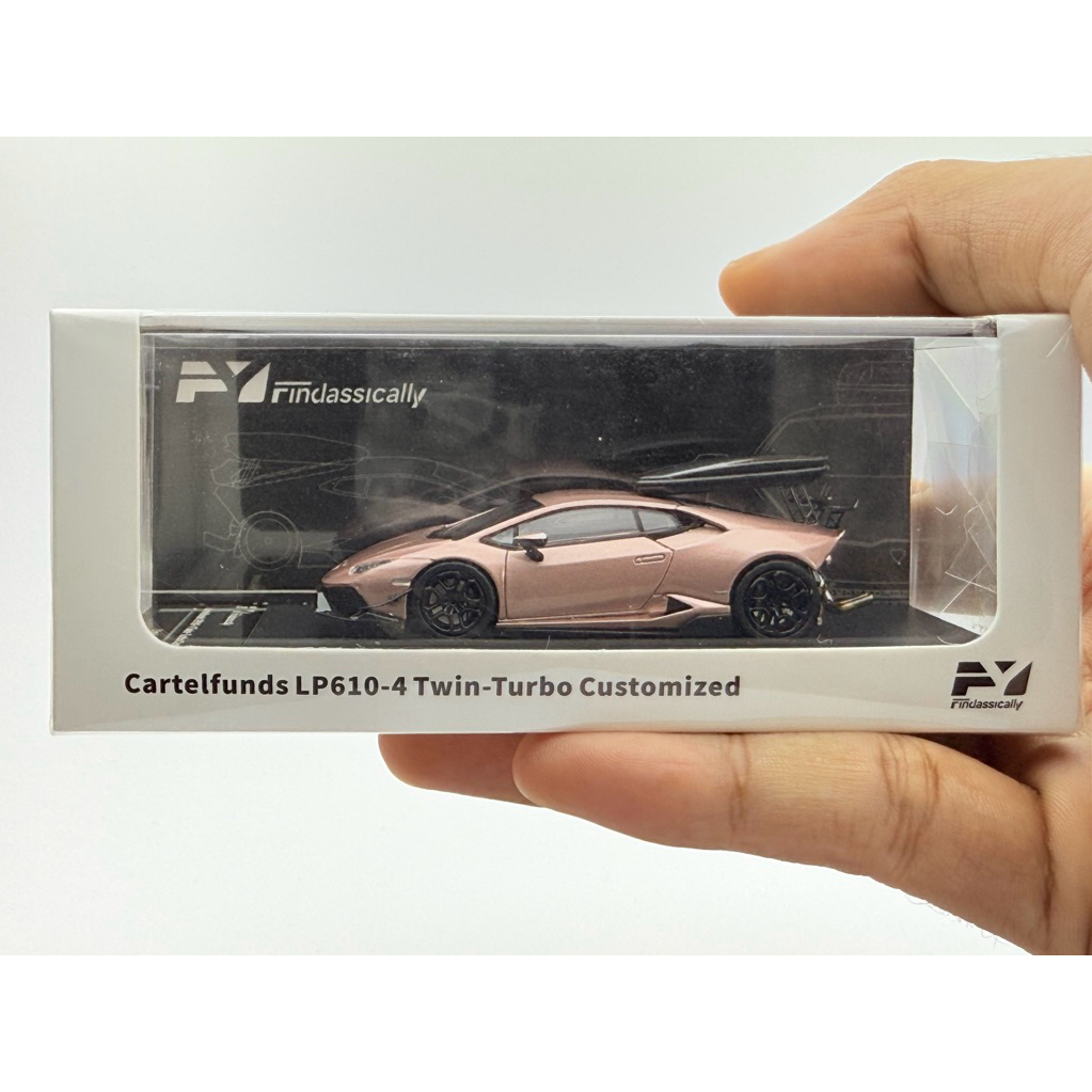 FINCLASSICALLY 1:64 LAMBORGHINI HURACAN ROSE GOLD WITH ROOF CARGO BOX