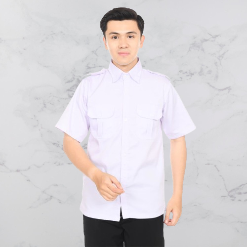 Kemeja Putih PDH Lengan Pendek Pria Baju Dinas Pns Guru Dan Asn