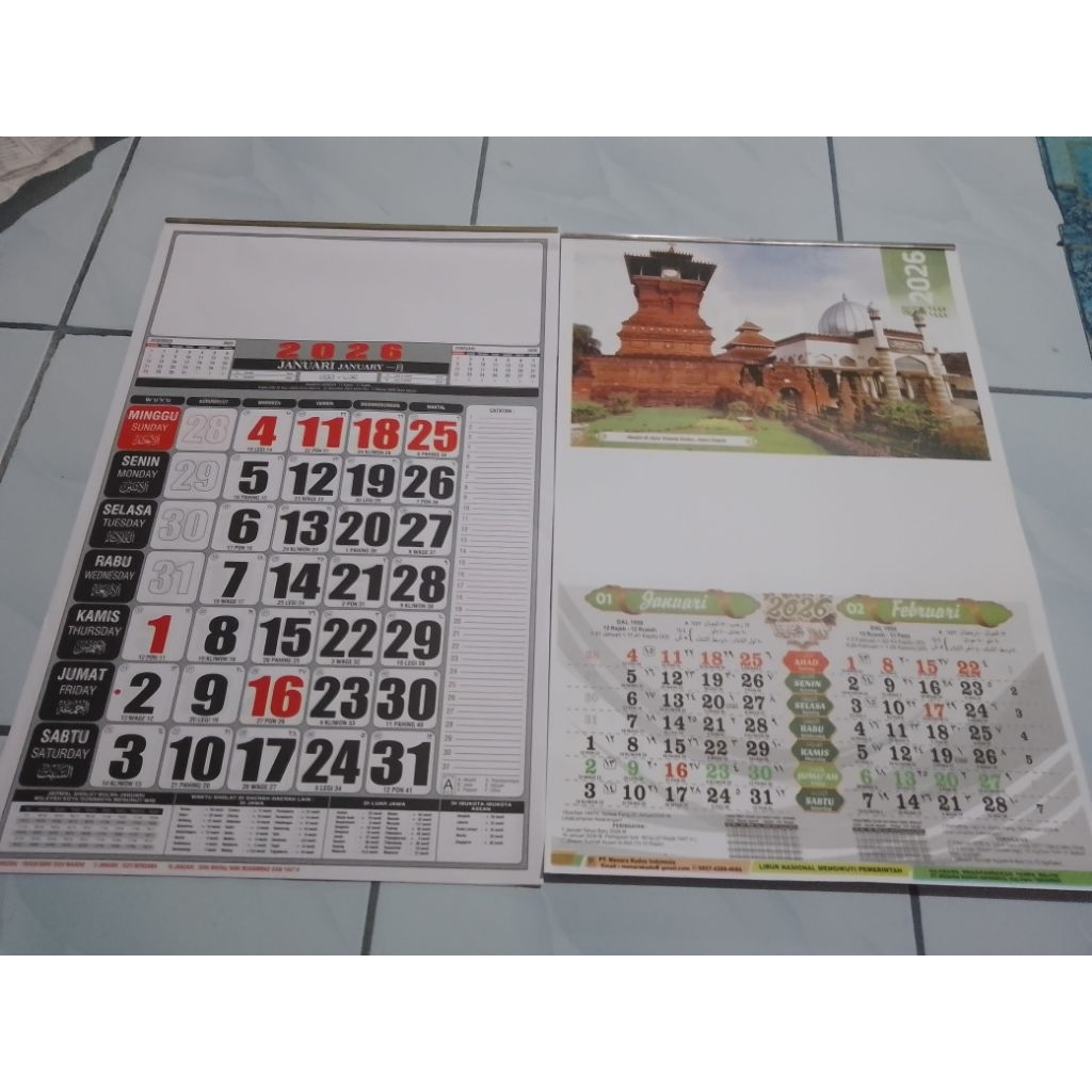 Kalender 2026 (Kalender 12 lembar)