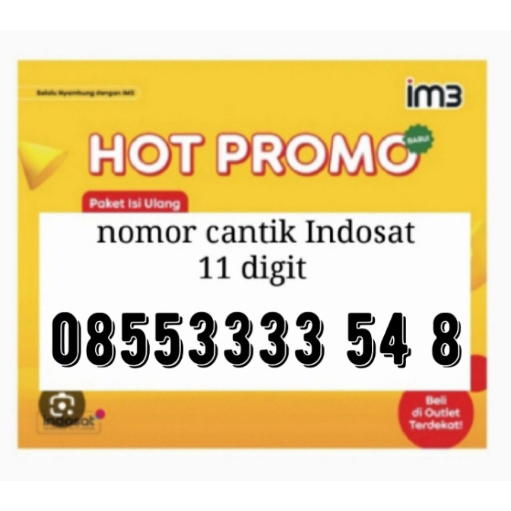 kartu perdana nomor cantik bagus im3 11 & 12 digit