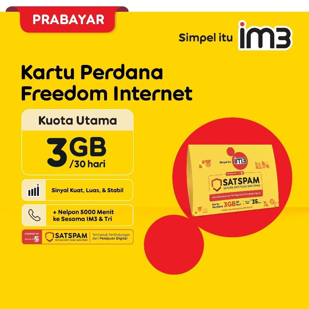 Kartu Perdana Im3 3gb