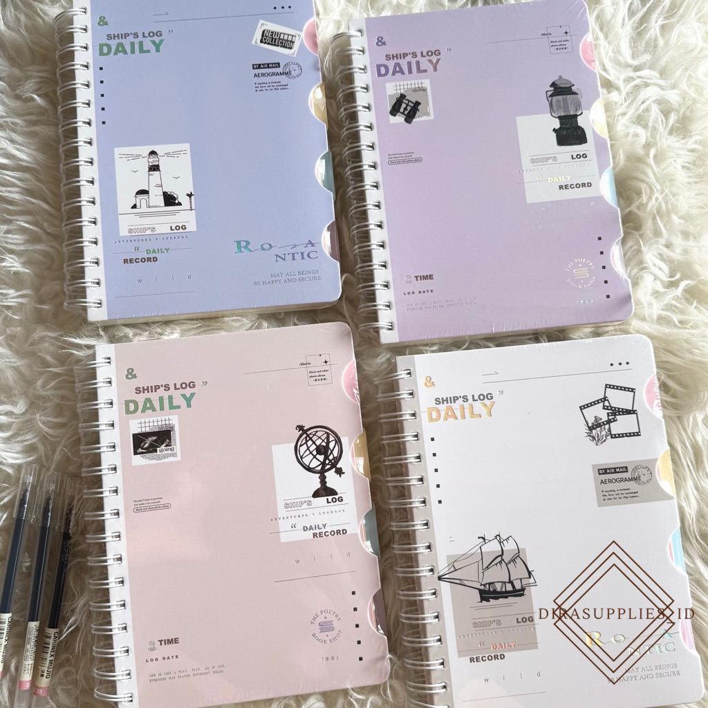 Buku Tulis Notebook Catatan Spiral  A5 Index Cover Karton Tebal Spiral Desain Simple Elegan Minimali