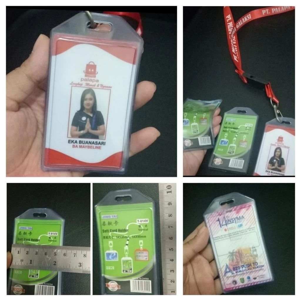ECER Tempat ID Card Karet 1 Sisi/Casing ID Card Holder Silicon/Name Tag Karet Lentur 1 Sisi/Frame Ca