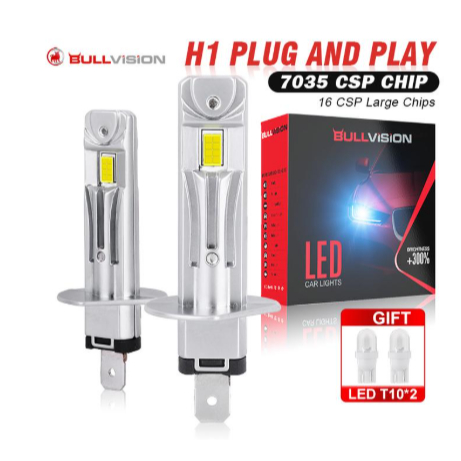 2PC 30000LM H1 LED Car Headlight Bulb H1 LED Canbus 1: 1 Size Fanles Wireless Mini Size LED