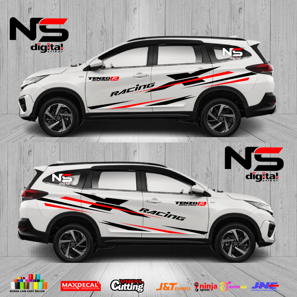 (COD) Stiker Mobil Rush GR Model List Simple Tahan Lama