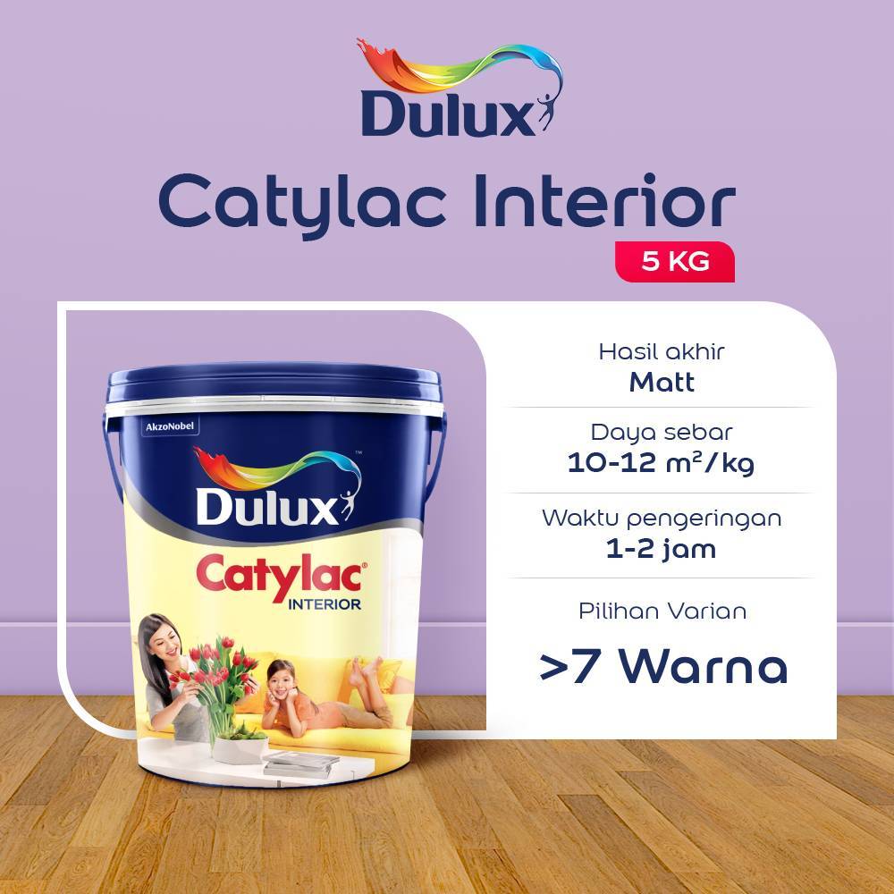 CAT TEMBOK 5KG DULUX CATYLAC INTERIOR 5KG - CAT 7 WARNA UNGU DULUX ORIGINAL