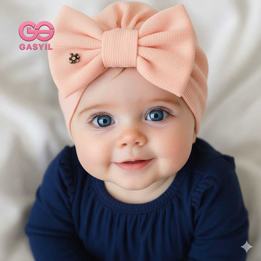 Turban Chery Baby Newborn / Turban Bayi Perempuan Rib Premium / Turban Anak Perempuan 0-3 Tahun / Ci