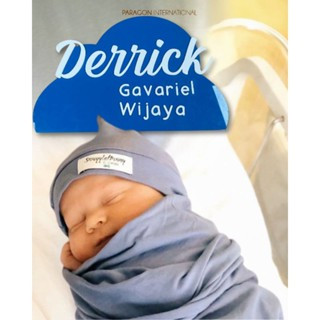Papan Lahir Derrick Premium Blue Acrylic Nama Bayi